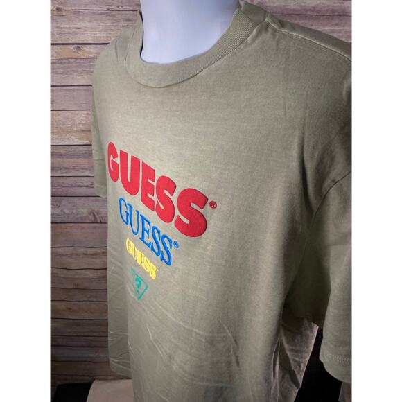 Vintage Guess Originals Small T shirt Spellout Triangle Mens 22x27 - Picture 10 of 11